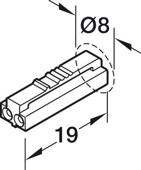 Aansluitkabel, per Häfele Loox5 24 V modulare con connettore a clip a 2 poli (monocromatico o tecnica a 2 fili multi-white)