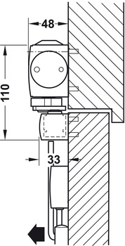 Bovenliggende deurdranger, garnituur TS 5000 EFS, EN 3–6, met glijrail, Geze