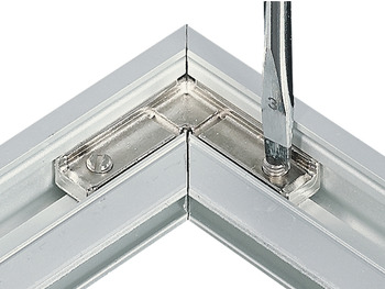 Hoekverbinder, voor aluminium kaderprofiel voor glas 23/26/38 x 14 mm