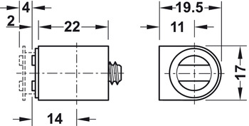 Magneetsluiting, trekkracht 3,0–4,0 kg, om te schroeven, rond