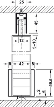 Schuifdeurbeslag, Slido D-Line802 150T, garnituur, met cirkelsegment
