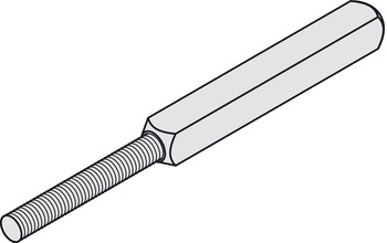 Vierkante stift, wisselstift 8 mm, met draadeind M6x35 mm, Scheitter