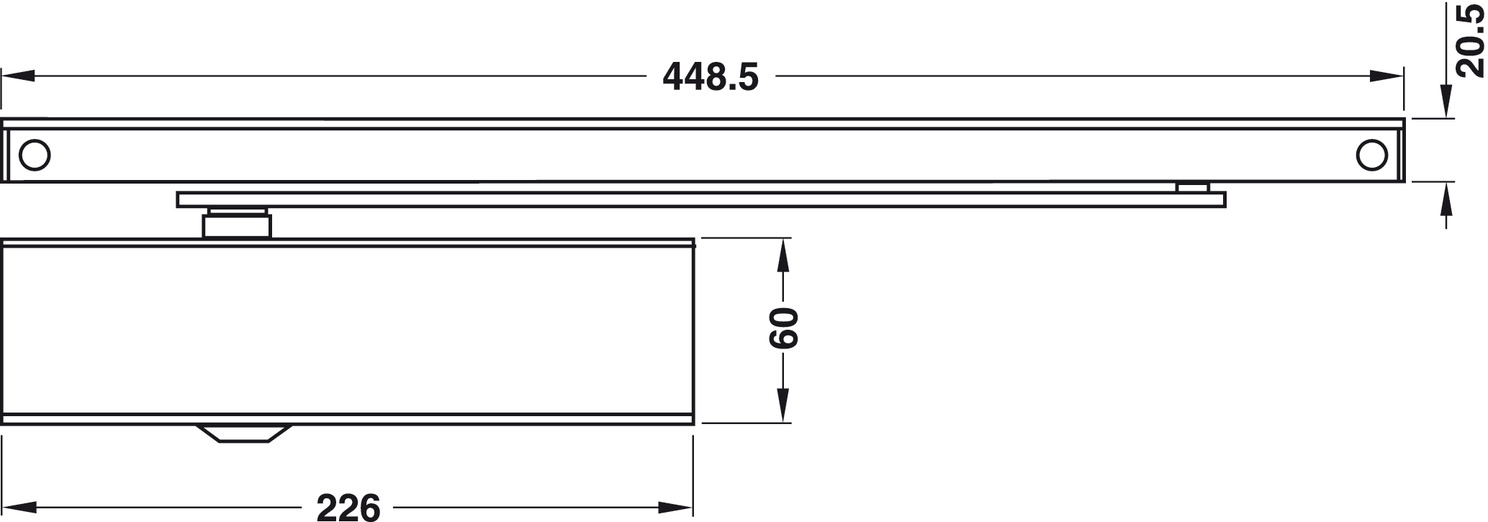 Bovenliggende deurdranger, TS 3000 V, EN 1–4, met glijrail, – de Häfele Nederland Shop