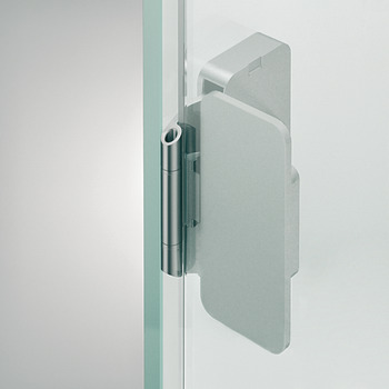 Glasdeur lijmscharnier, met zichtbaar knoop, voor geheel glazen constructies, voeg 2 mm