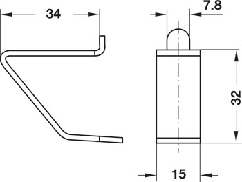 Plankdrager, aluminium, voor plankdragerrail om te schroeven
