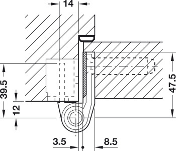 Scharnier voor utiliteitsbouw, Hewi B 9107.160, voor stompe deuren voor de utiliteitsbouw tot 180 kg