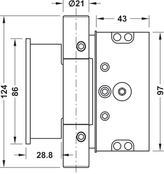 Infreesscharnier, Anuba Duplex 321-3D-TL, voor huisdeuren met opdek tot 110/160 kg