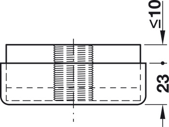 Meubelglijder, voor schroeven, 2-delig, met hoogteverstelling 23-33 mm