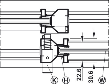 Handmatig sluitsysteem, voor Häfele Slido R-Aluflex 80A