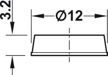 Aanslagbuffer, DB121, zelfklevend, rond, Ø 12 mm, hoogte 3,2 mm