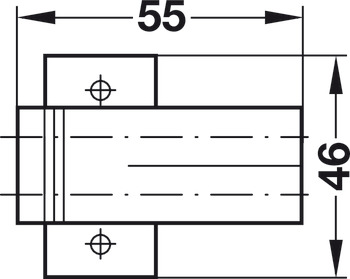 Kruis-dubbele adapterplaat, 970.2501, voor deurdemper Blumotion