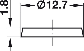 Aanslagbuffer, DB122, zelfklevend, rond, Ø 12,7 mm, hoogte 1,8 mm