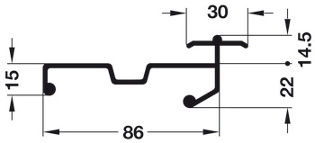 Railsysteem voor hangmappen, in niet-geconfectioneerde lengte
