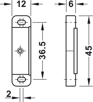 Magneetsluiting, houdkracht 3,0-4,0/4,0-5,0 kg, om te schroeven, hoekig