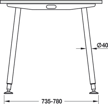 Set completo Idea A-flatline, rettangolare, sistema tavoli modulari