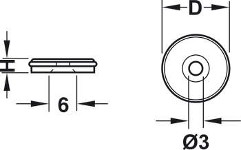 Basiselement, rond, voor glijderinzetten diameter 14,5 mm
