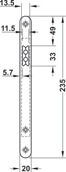Lot prieel Geheugen Magneet-insteekslot met dagschoot, voor draaideuren, profielcilinder, 116  1/2, doornmaat 55 mm – HÄFELE
