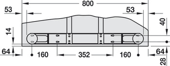 Set completo Idea A-flatline, rettangolare, sistema tavoli modulari