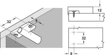 Kruisadapterplaat, voor deurdemper, met positioneringshulp