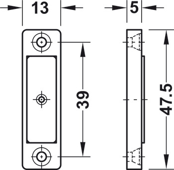 Magneetsluiting, trekkracht 3,0–4,0 kg, om te schroeven, hoekig