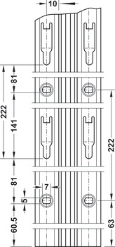 Rasterrail, Vertikal-System NB, met dubbele gatenrij