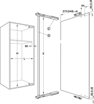 Zwenkdeurbeslag, Swingfront 20 FB, voor houten of smalle aluminium kaderdeuren