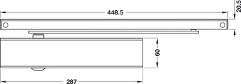 Bovenliggende deurdranger, TS 5000 L, EN 2–6, met glijrail, Geze