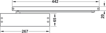 Bovenliggende deurdranger, TS 91 in het Contur design, met glijrail, EN 3, Dorma