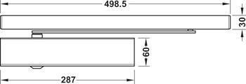 Bovenliggende deurdranger, TS 5000 E, EN 2–6, met glijrail, Geze