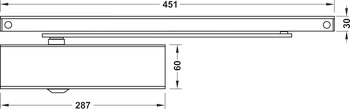 Bovenliggende deurdranger, TS 5000 ECline, EN 3–5, met glijrail, Geze