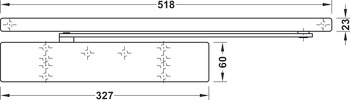 Bovenliggende deurdranger, Dorma TS 98 XEA met glijrail, EN 1–6