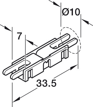 Clipverbinder, voor Häfele Loox5 ledstrip, 5 mm, 2-pol. (monochroom of multiwit 2-draadstechnologie)
