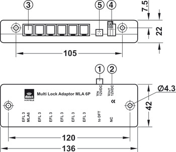 Verdeler multi-lock adapter MLA 6P, multi-lock-adapter MLA 6P
