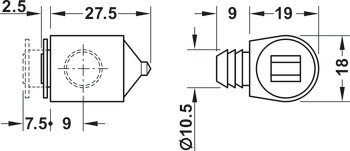 Magneetsluiting, trekkracht 3,0–4,0 kg, om in te persen, rond