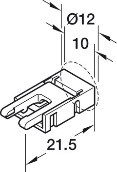 Aansluitkabel, voor Häfele Loox5 ledstrip 24 V 8 mm COB 2-pol. (monochroom)