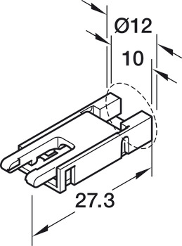 Clipverbinder, voor Häfele Loox5 ledstrip, 8 mm, COB 2-pol. (monochroom of multiwit 2-draadstechnologie)