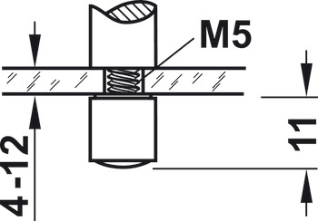 Relinghouder, legplankrelingsysteem, voor 2 relingstangen 6 mm, middensteun