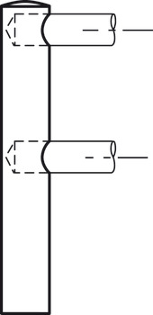 Relinghouder, legplankrelingsysteem, voor 1 relingstang 6 mm, eindsteun