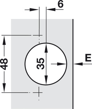 Potscharnier, Häfele Duomatic 94°, voor dikke deuren en profieldeuren tot 35 mm, zijwandmontage