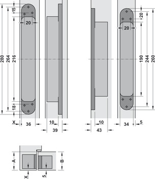 Deurscharnieren, Simonswerk TECTUS TE 645 3D, voor stompe deuren tot 300 kg