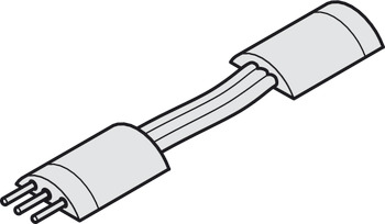 Verbindingskabel, voor Häfele Loox ledsiliconenstrip 24 V 10 mm 3-pol. (multiwit)