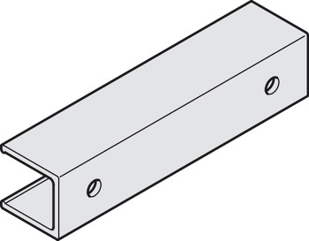 Clipdeel, voor houten front, aluminium