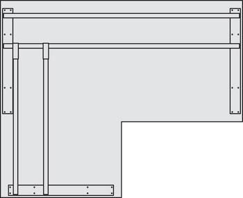 Set completo Idea A, Angolo 90°, profondità 800/800 mm, sistema tavoli modulari