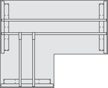 Set completo Idea H, angolo 90°, gambe a forma quadrata, strutture tavoli