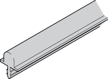 Looprail, onder, enkellopend, om in een groef en met harpoenprofiel in te persen