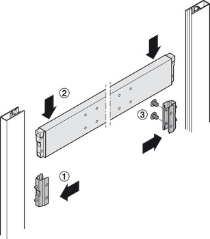 Dwarsverbinder, voor Häfele DressCode aluminium framesysteem