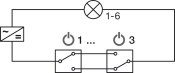 6-voudige verdeler, Häfele Loox5 24 V a 2 poli (monocromatico)