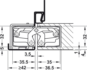 Deurscharnieren, Simonswerk TECTUS TE 540 3D, inbouwdeurscharnier, voor stompe deuren tot 120 kg