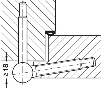 Stiftpaumelle, StarTec FI 5, voor huisdeuren met opdek tot 120 kg
