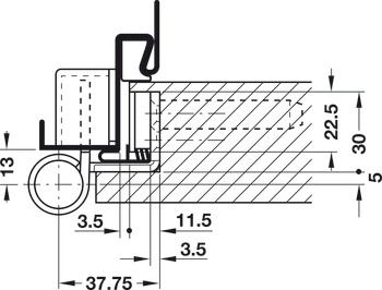 Scharnier voor utiliteitsbouw, Simonswerk VN 7939/160 FD, voor geluidsisolerende opdekdeuren tot 160 kg